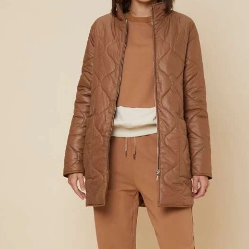 Brown Quilted jacket with pockets - Picture 8 of 10